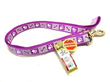 Alliance Products Reflective 4 feet length 1" W. dog leash Purple w/Bone & Paw