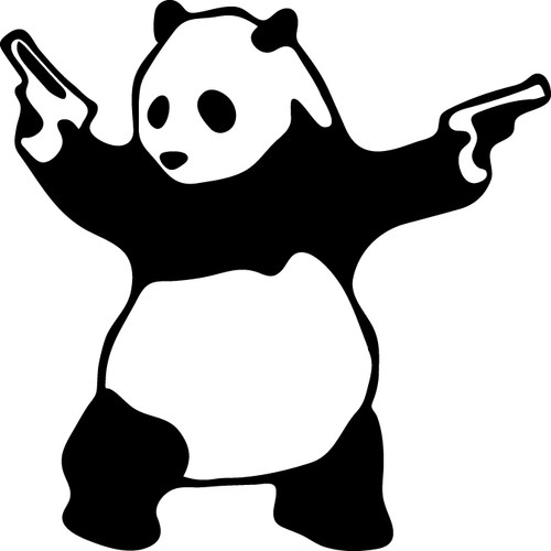 Панда с пистолетами картинка