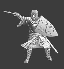 Northern Crusades Miniatures Medieval Crusader fighting w axe 28 32 35 40 54mm