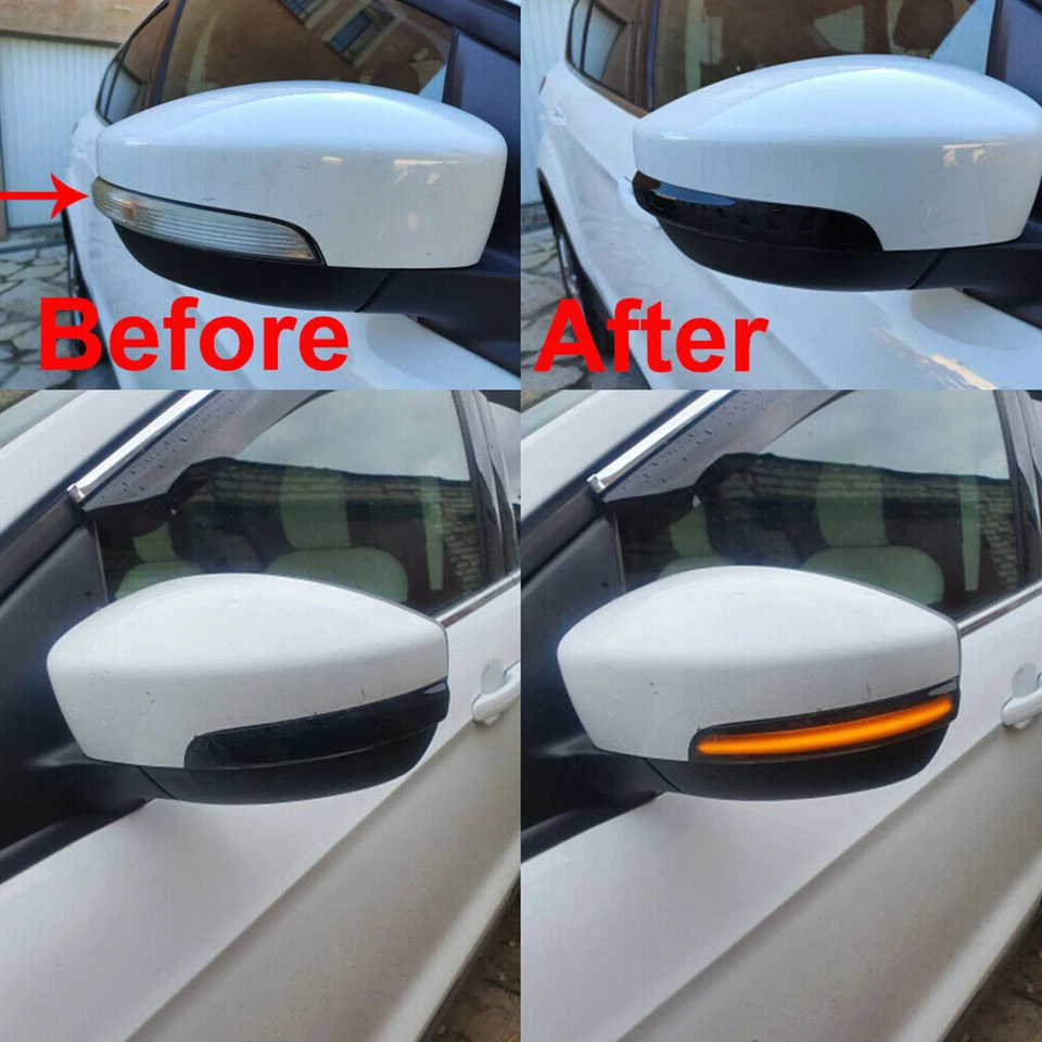 Luz de señal de giro de espejo lateral LED secuencial para Ford Kuga Escape Focus EcoSport Foto 4 de 4