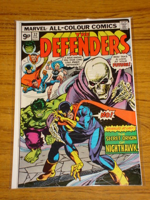 STOCK PICTURE DEFENDERS #32 VG+ (4.5) VOL1 MARVEL NIGHTHAWK ORIGIN FEBRUARY 1976