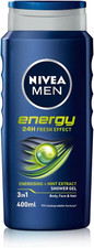 NIVEA MEN Shower Gel Energy (6 X 400Ml), Energizing Body Wash with Mint Extract, 5.91 per litre