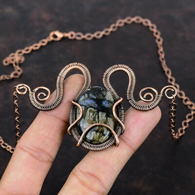Que Sera Copper Gift For Sister Wire Wrapped Necklace Adjustable 18.0''
