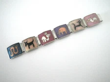 Perli Bunge Era MCM Modernist German Matte Cloisonné Enamel Bracelet Animals