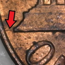 1983-P Philadelphia Lincoln Memorial Penny/Cent Die Crack Error/Variety Cir
