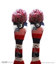HYBRID HEADCOVER 3 5 USA GOLF Red White Blue KNIT Head Covers Headcovers