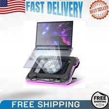 Laptop Cooling Pad for Gaming, Powerful Fans with RGB Lighting and Phone Holder