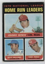 1971 Topps League Leaders Johnny Bench Tony Perez Billy Williams #66 HOF 12g7