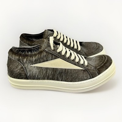 Rick Owens - Vintage Suede Trimmed Calf Hair Sneakers Size: EU 43 / UK9 / US 10