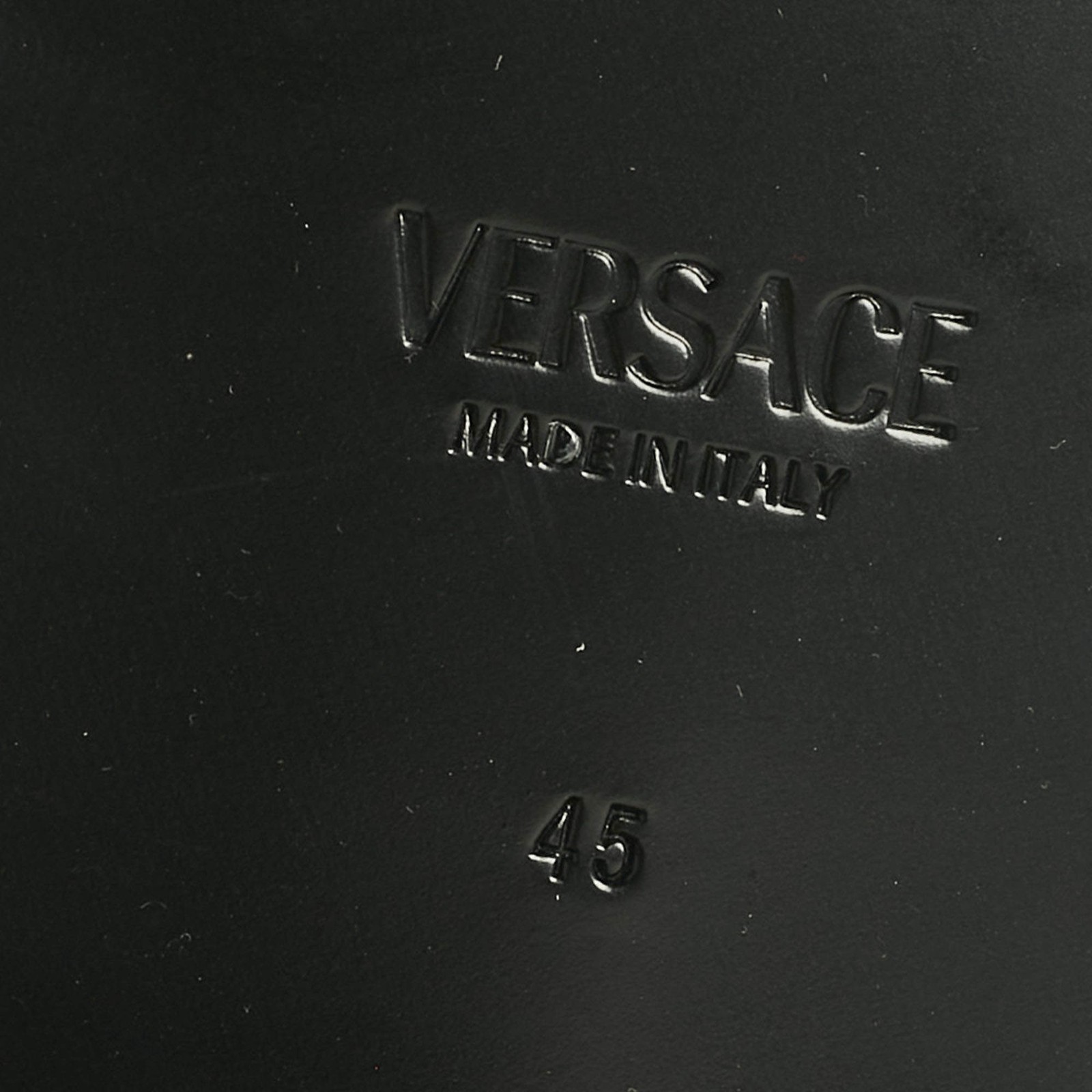 Versace BlackSilver Leather Crystal Embellished S… - image 8