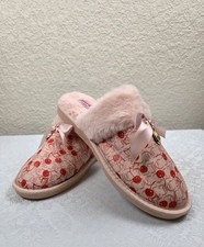 Juicy Couture Women's Cherry Logo Slippers Size XL Cherries NWT Crown Charm