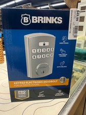 BRINKS 1859 Electronic Keypad Deadbolt Satin Nickel New Sealed ECP021671