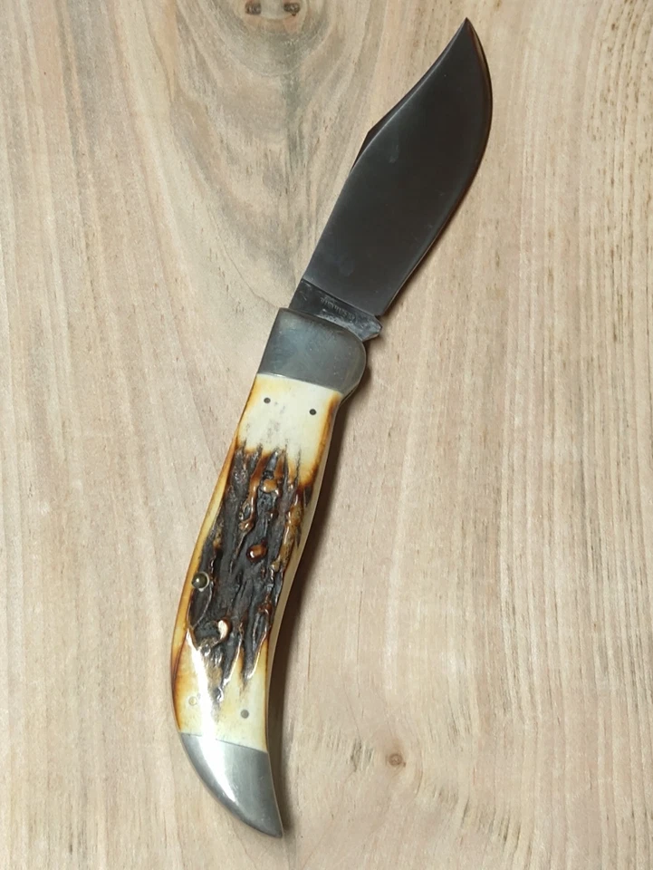 💥👀 CUCHILLO BULLDOG CASE XX-5172 BROCHE - CLÁSICO PERGAMINO AZUL - 1977 - SUPER FAT STAG Foto 3 de 4