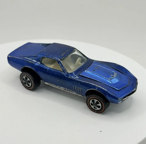 Vintage Hot Wheels Redline Custom Corvette Blue - Very Nice, US Base