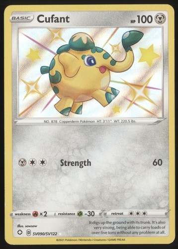 Cufant Shining Fates Shiny Vault SV090/SV122 Shiny Rare Pokemon NM