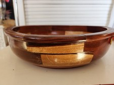 HANDMADE SEGMENTED WOODEN DECORATIVE BOWL - WALNUT POPLAR OAK MAPLE - HANDCRAFT
