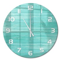 Glasuhr Design-Wanduhr Mit FließEnden Zeigern GrüNe Tafeln WeißE Zeiger Fi60 Cm