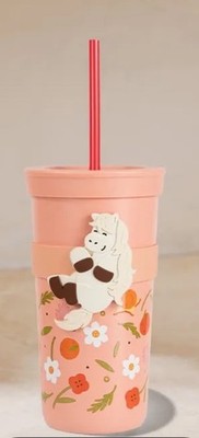 Starbucks Rosa Tumbler Pony & Blumen   inkl. Strohhalm-Limited Edition NEU!