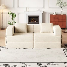 72.4'' Convertible Sleeper Sofa Bed Modern Couch w/Storage Pockets & Cushions