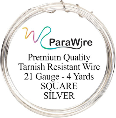 Parawire Square Copper Soft Temper Craft Wire 21 Gauge 4Yd Coil Tarnish-Resistan