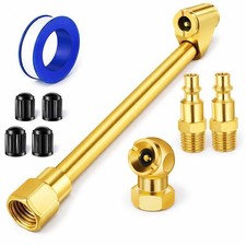 Dual Head Air Chuck Set 2-way Tire Chuck W Closed Ball 14 Npt Plug