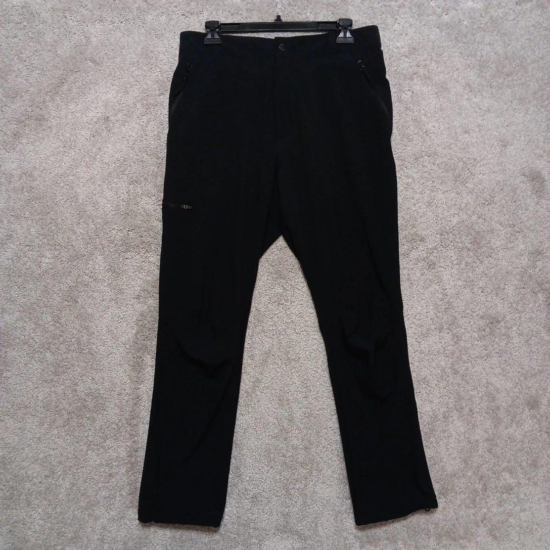 Columbia Pants Mens Size 32x28 Black Fir Ridge Hiking Pants Arc Knees Zip Cargo