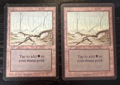 2x Alpha Swamp V1 Basic Land Lot LP Lightly Played MTG Magic