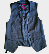 Awearness Kenneth Cole Black Solid Formal Vest Waistcoat, Size S Regular