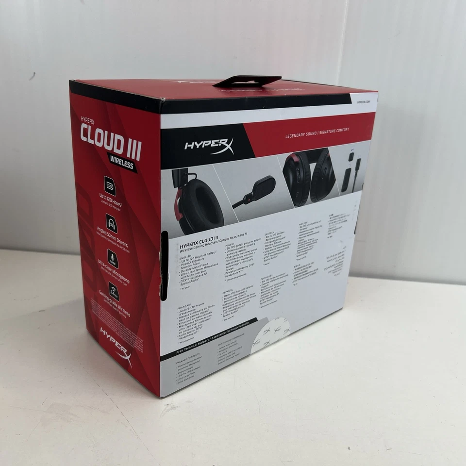 HyperX Cloud III Wireless – Gaming Headset for PC, PS5, PS4, DTS - Black/Red - Image 4 of 4