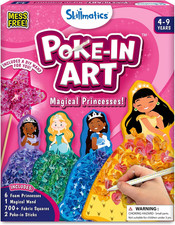 Poke-in Art - Magical Princesses, Mess-Free Fun for Kids, DIY Wood Craft Kits, C