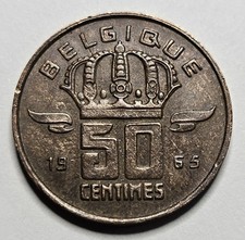 1965 Belgium 50 Centimes - French Text - Belgian Coin - World Coin - Europe 