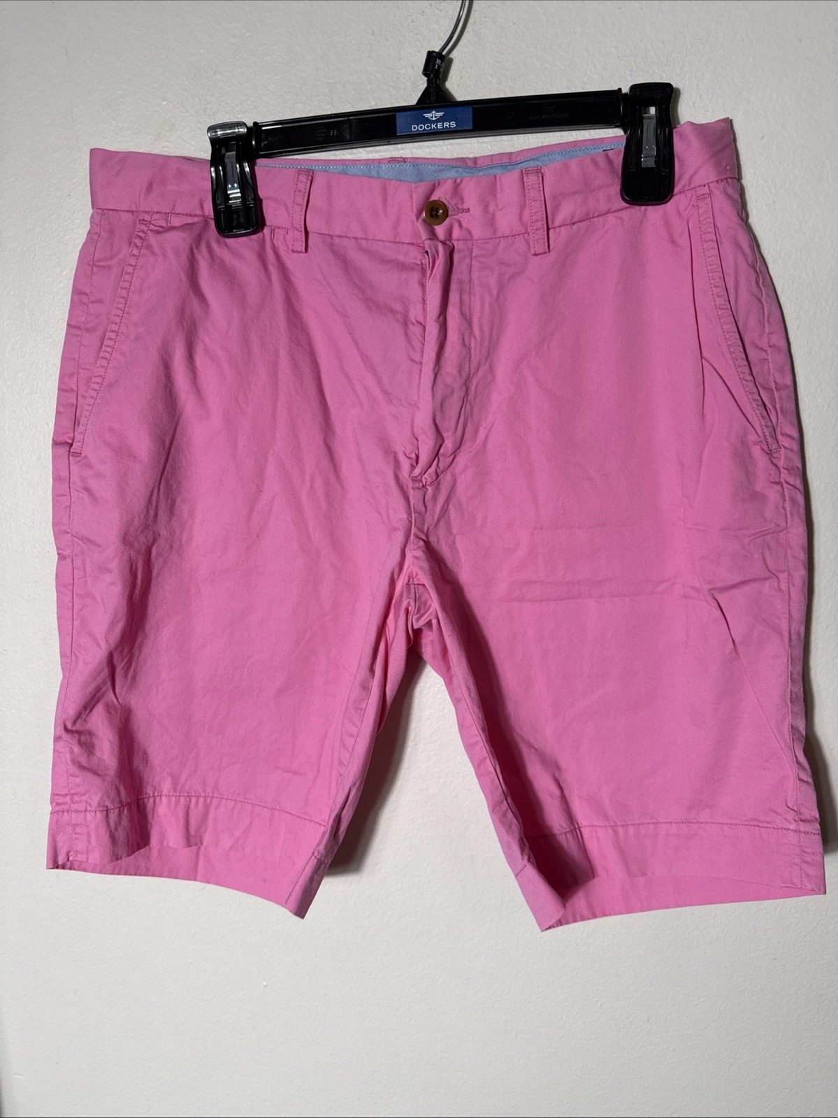 Polo Ralph Lauren Mens Classic 9" Bright Pink 100% Cotton Chino Shorts 33W EUC
