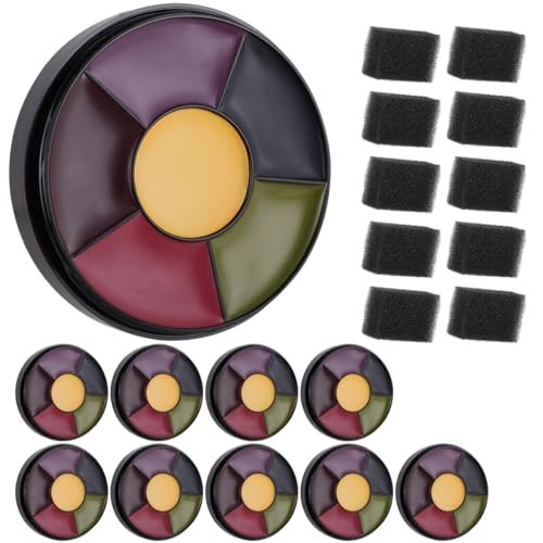 10PCS Special Effects Bruise Wheel & Camo Face Paint Kit, SFX Makeup + Sponges image 2