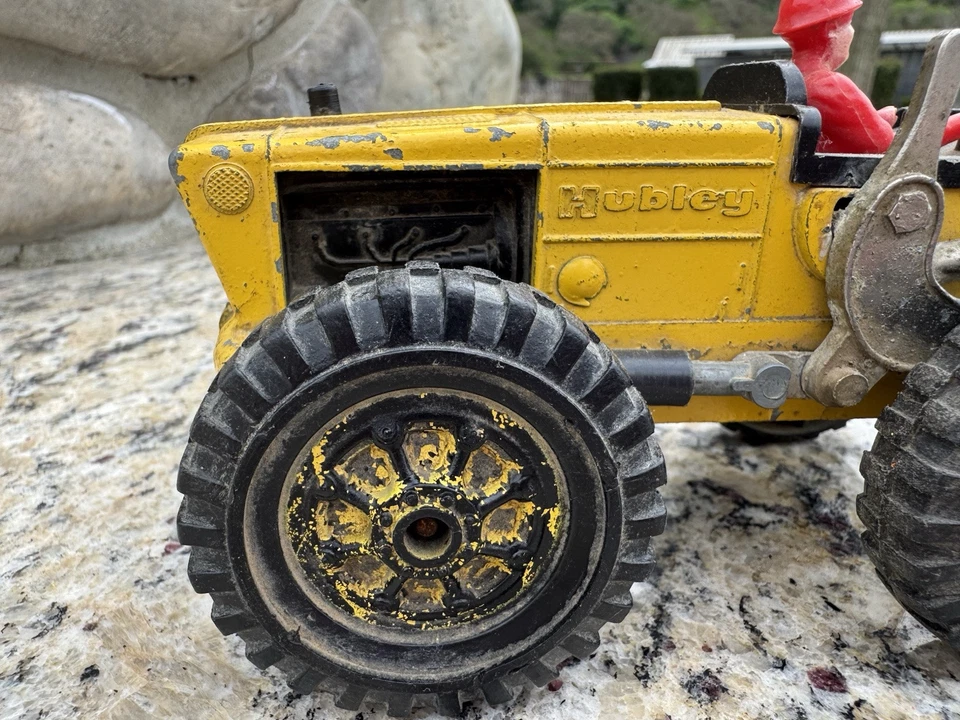 Cargador frontal HUBLEY amarillo vintage tractor metal años 60 EE. UU. 1803  Foto 2 de 4