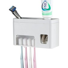 Self Adhesive Toothbrush Holders Wall Mounted, Multifunction Toothpaste Stand...