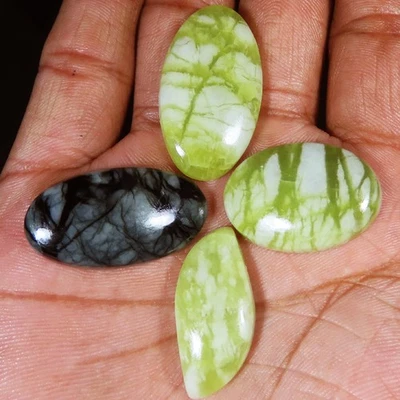 Natürlich Serpentine Cabochon Lose Edelstein 104.55 Cts. (4 Stück Bulk Menge) - Bild 1 von 4