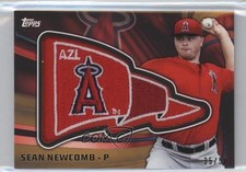 2015 Topps Pro Debut Pennant Manufactured Gold 35/50 Sean Newcomb Patch 0af
