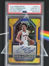2022 Prizm - Cade Cunningham - Signatures Auto 🏅GOLD /10 - PSA Gem 10