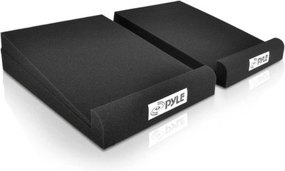 Pyle PSI03 Sound Dampening Speaker Riser Foam Black For Studio Monitor Pack of 2