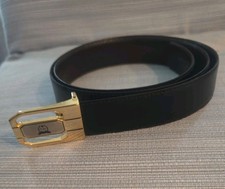 VTG Christian Dior Size 38 Dress Belt Reversible Brown Black/Leather Made Italy