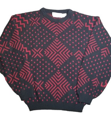 Vtg Sweater Graphix Knit Sweater Geometric Colorful Dad Grandpa 80s 90s M