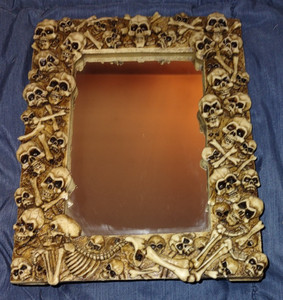 Vintage 2001 The Skull Collection  Skulls and Bones  Mirror with box Goth Punk