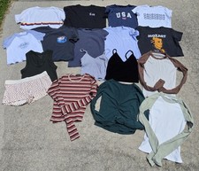 LOT OF 17 Brandy Melville John Galt Crop Tops Tanks Long Sleeve Boy Shorts S/M