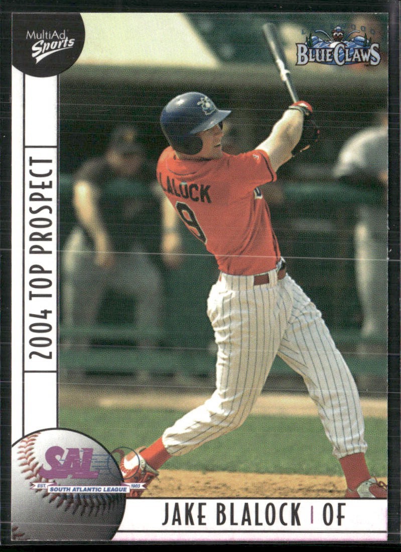 Jake Blalock 2004 SALLY South Atlantic League Top Prospect Set