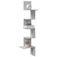 Wand-Eckregal Grau Sonoma 32X32X127,5 Cm Spanplatte