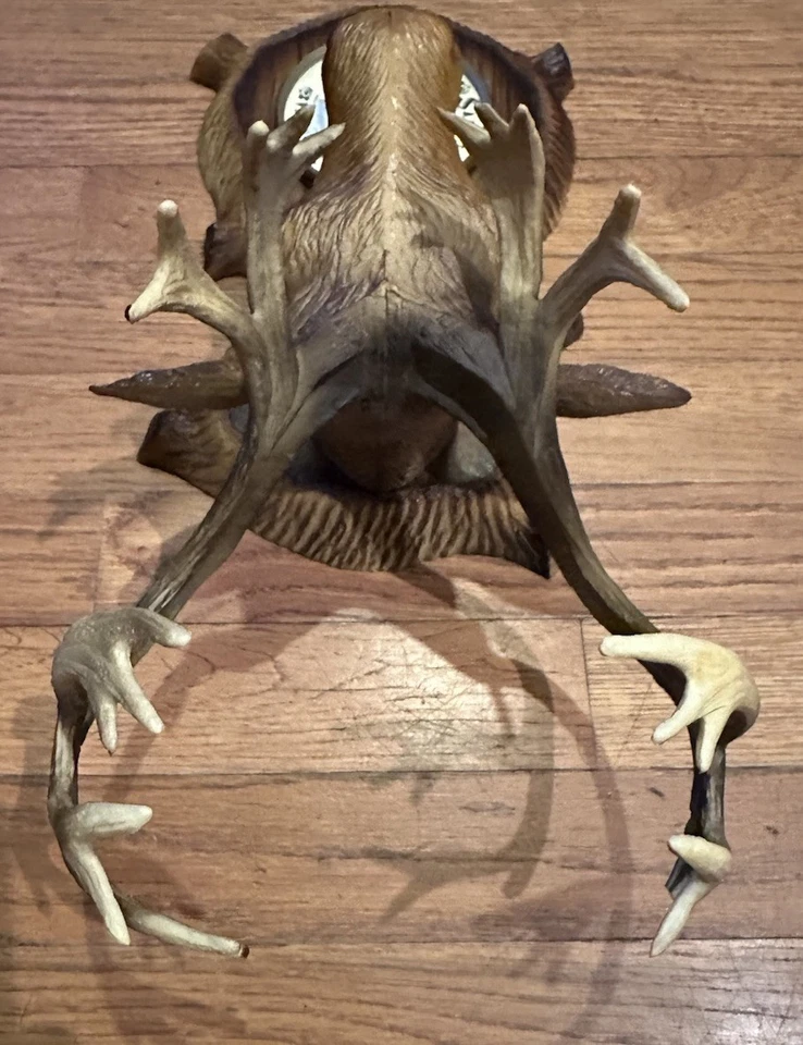 Termómetro barómetro estación meteorológica cabeza ciervo alce vintage decoración rústica nórdica Foto 4 de 4