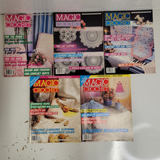 Lot of 5 VTG 90s Magic Crochet Magazines Afghan Runner Doll Gifts Mats Curtains