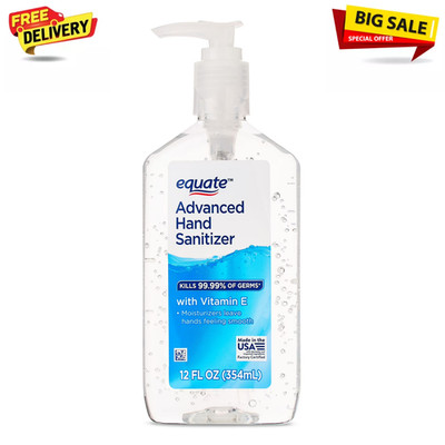 Equate Original Advanced Hand Sanitizer with Vitamin E, 12 fl oz, Free Shipping