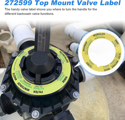 Sand Filter Valve Label Replacement Pentair Top Mount Valve
