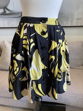 MNG MANGO Suit Office Work Black Floral Print A-Line Skirt Size US 2 EUR 34 AU 8